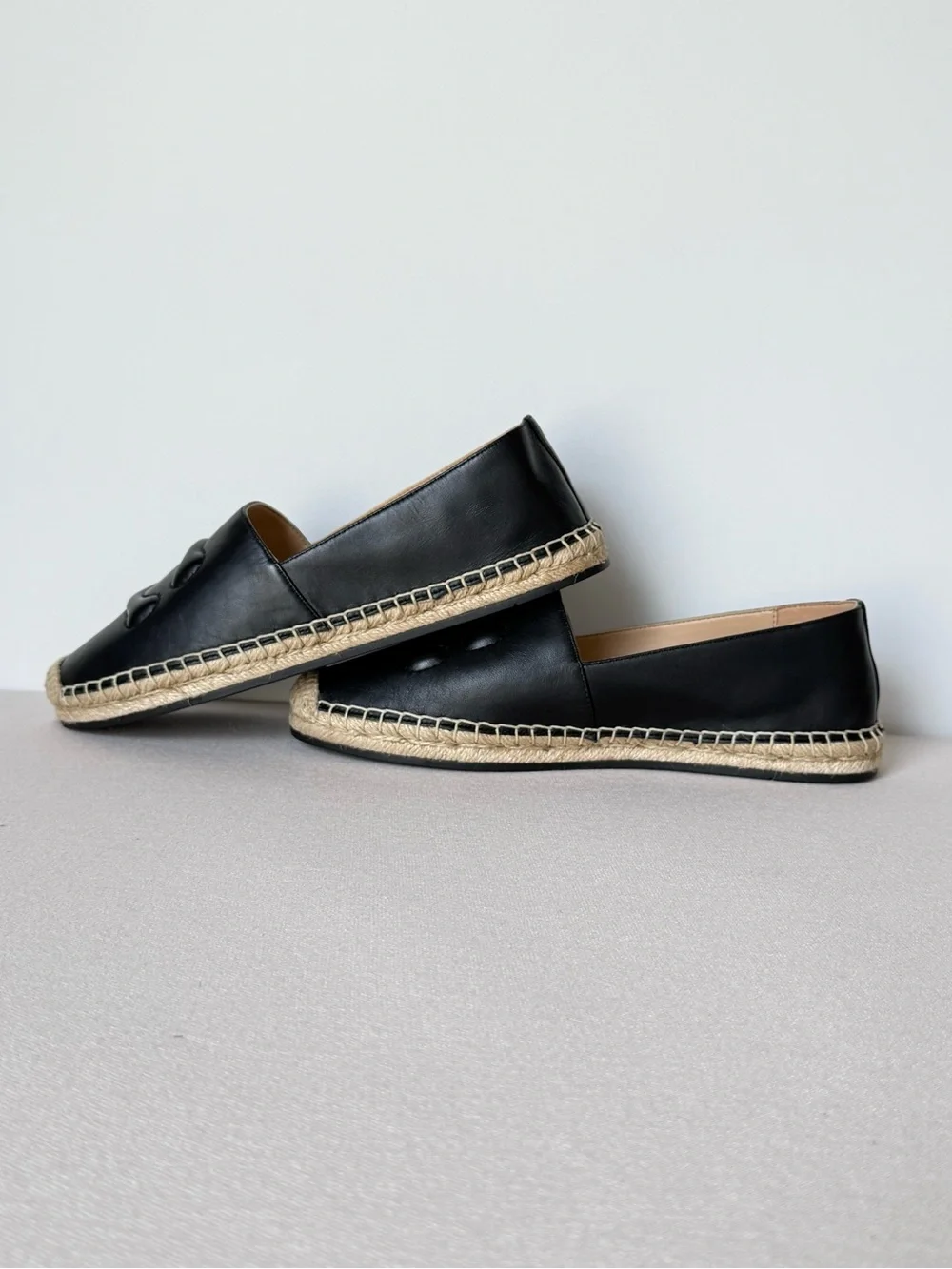 Coach Cruz Espadrille Leather Loafer Black CR848 Size 7.5